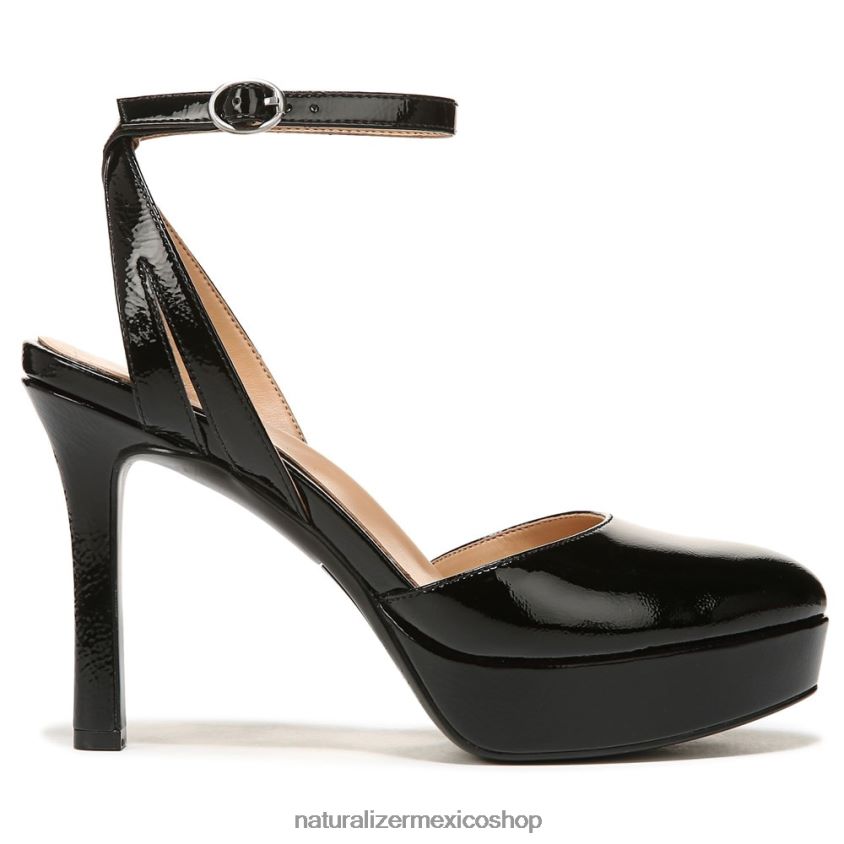 bombas | zapatos de tacón con correa en el tobillo clarice 60D4P0171 Naturalizer mujer charol negro - Imagen 2