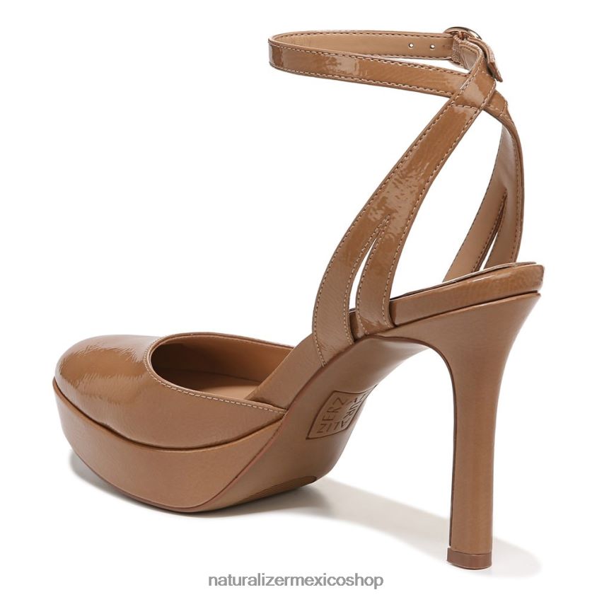 bombas | zapatos de tacón con correa en el tobillo clarice 60D4P0173 Naturalizer mujer marrón café charol - Imagen 8