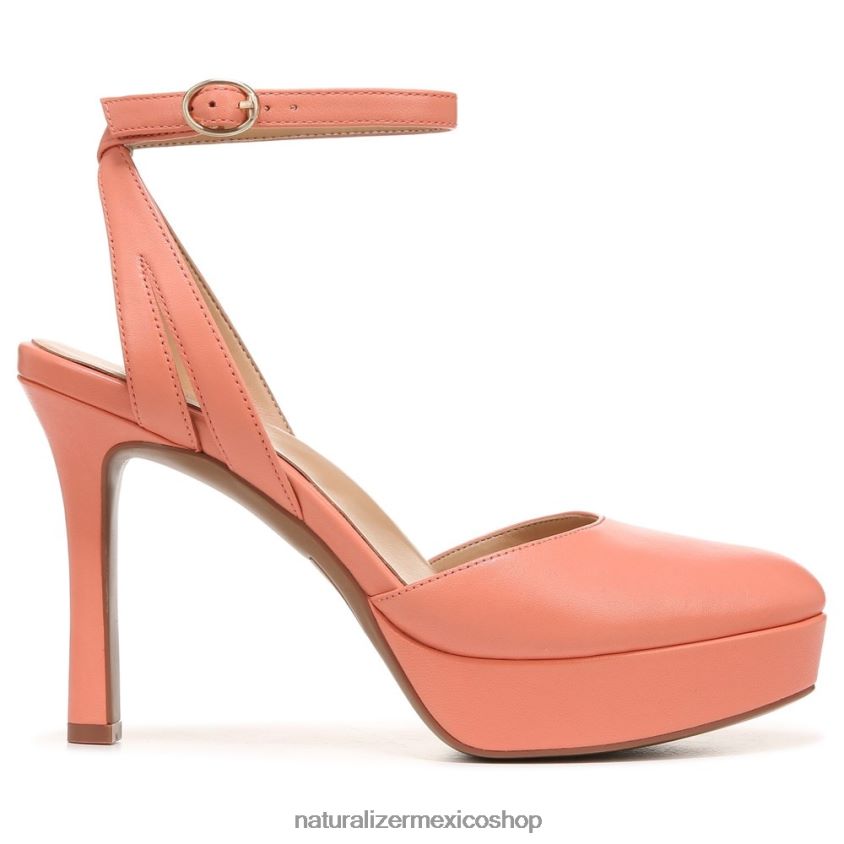 bombas | zapatos de tacón con correa en el tobillo clarice 60D4P0174 Naturalizer mujer coral melocotón sintético - Imagen 2