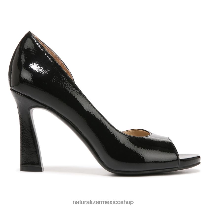 bombas | zapatos de tacón peep toe resistentes 60D4P0538 Naturalizer mujer charol negro - Imagen 2