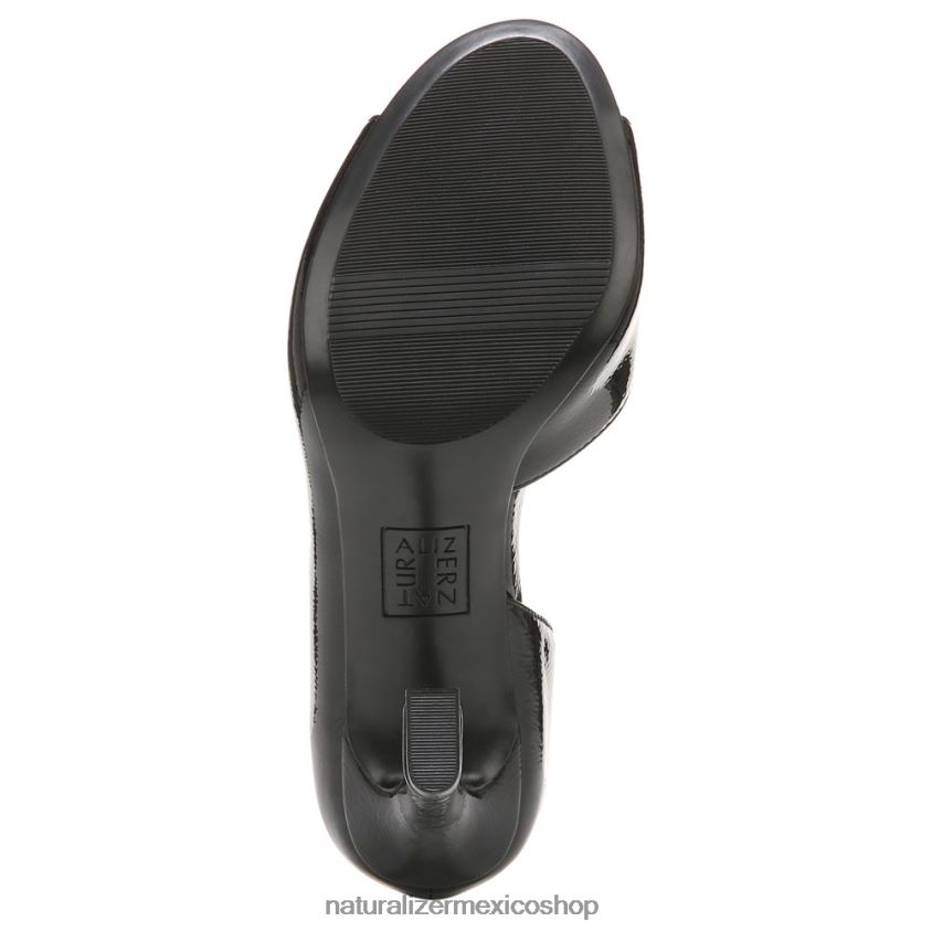 bombas | zapatos de tacón peep toe resistentes 60D4P0538 Naturalizer mujer charol negro - Imagen 7