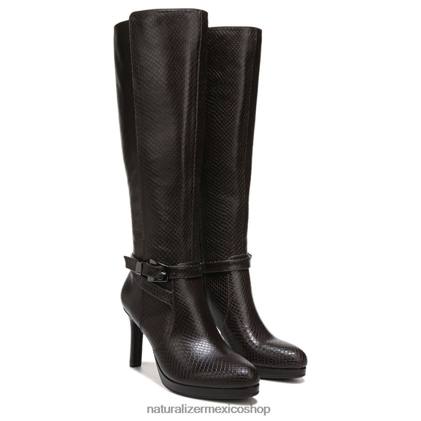 botas | bota alta hasta la rodilla taelynn 60D4P0649 Naturalizer mujer piel de serpiente marrón bosque - Imagen 1