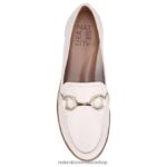 mocasines | holgazán stevie 60D4P0261 Naturalizer mujer cuero satinado beige perla - Imagen 4