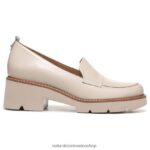 mocasines | mocasines con suela dentada Darry 60D4P0166 Naturalizer mujer cuero de piel de porcelana - Imagen 2