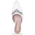 mulas | mula pyaar 60D4P0101 Naturalizer mujer tela blanca de seda - Imagen 4