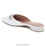 mulas | mula pyaar 60D4P0101 Naturalizer mujer tela blanca de seda - Imagen 8