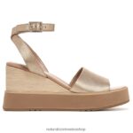 sandalias | sandalia con cuña brynn 60D4P0363 Naturalizer mujer cuero dorado suave - Imagen 2