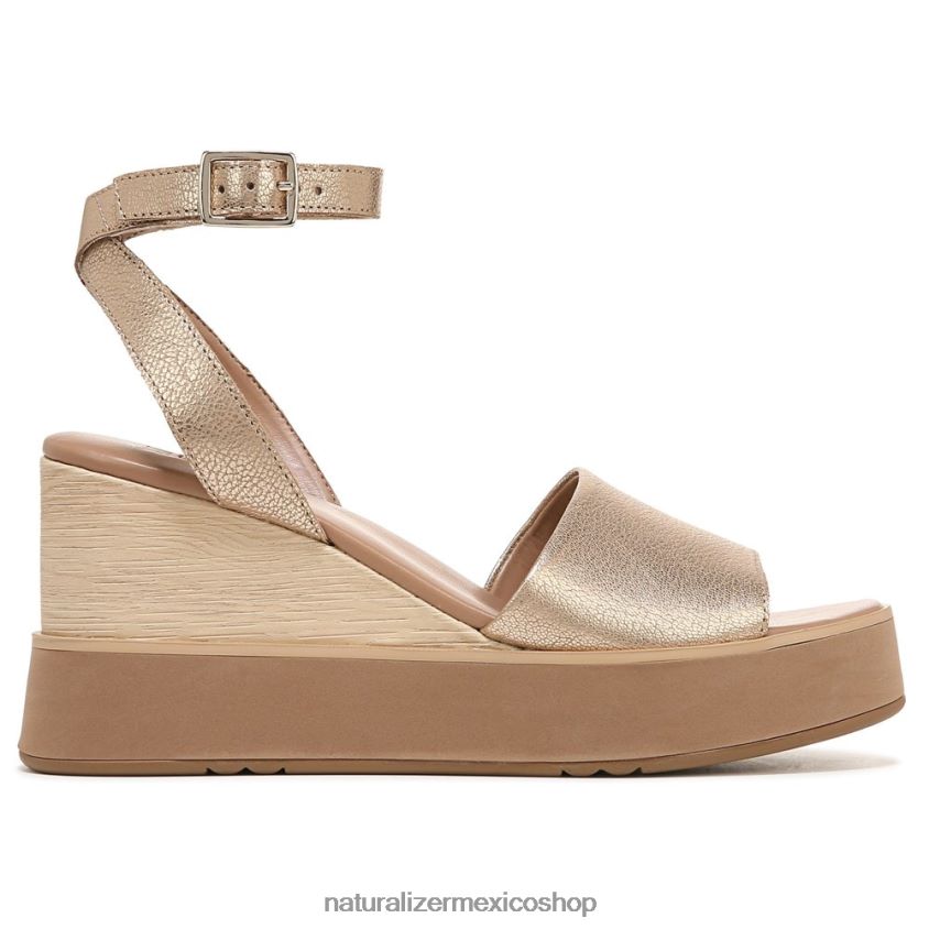 sandalias | sandalia con cuña brynn 60D4P0363 Naturalizer mujer cuero dorado suave - Imagen 2