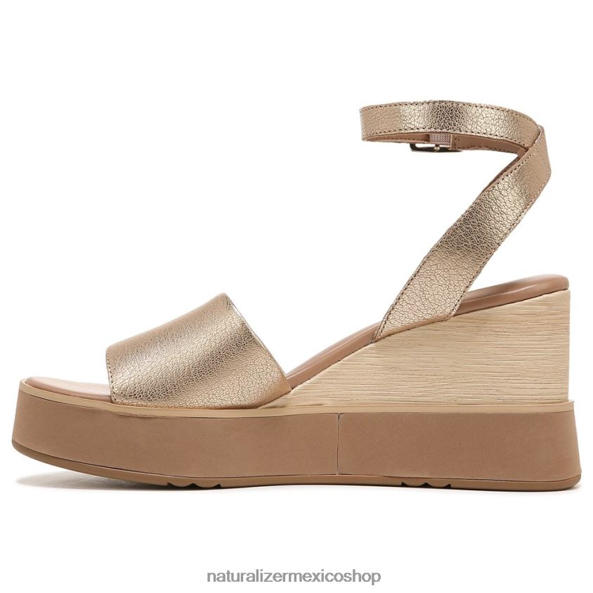 sandalias | sandalia con cuña brynn 60D4P0363 Naturalizer mujer cuero dorado suave - Imagen 3