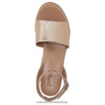 sandalias | sandalia con cuña brynn 60D4P0363 Naturalizer mujer cuero dorado suave - Imagen 4