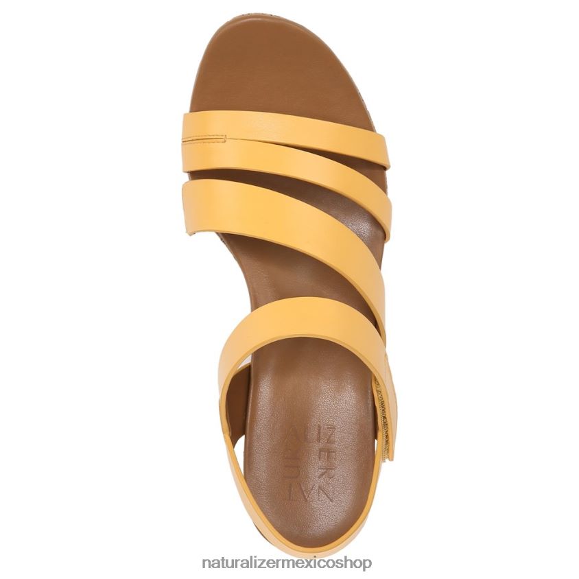 sandalias | sandalia con cuña cynthia 60D4P0371 Naturalizer mujer cuero amarillo narciso - Imagen 4