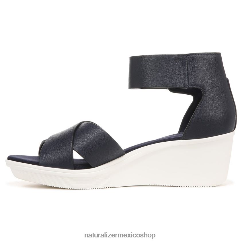 sandalias | sandalia con cuña riviera 60D4P0158 Naturalizer mujer cuero azul marino - Imagen 3
