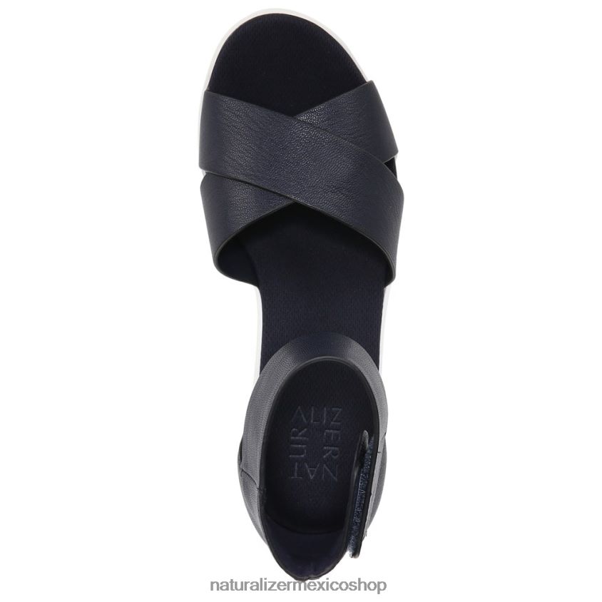 sandalias | sandalia con cuña riviera 60D4P0158 Naturalizer mujer cuero azul marino - Imagen 4