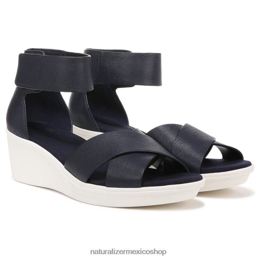 sandalias | sandalia con cuña riviera 60D4P0158 Naturalizer mujer cuero azul marino - Imagen 1