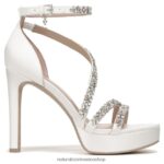 sandalias | sandalia de vestir de amor 60D4P0307 Naturalizer mujer tela blanca seda/piedras - Imagen 2