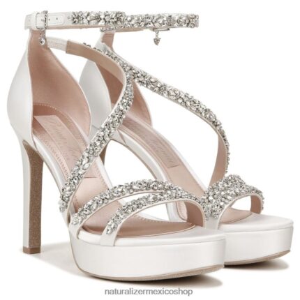 sandalias | sandalia de vestir de amor 60D4P0307 Naturalizer mujer tela blanca seda/piedras