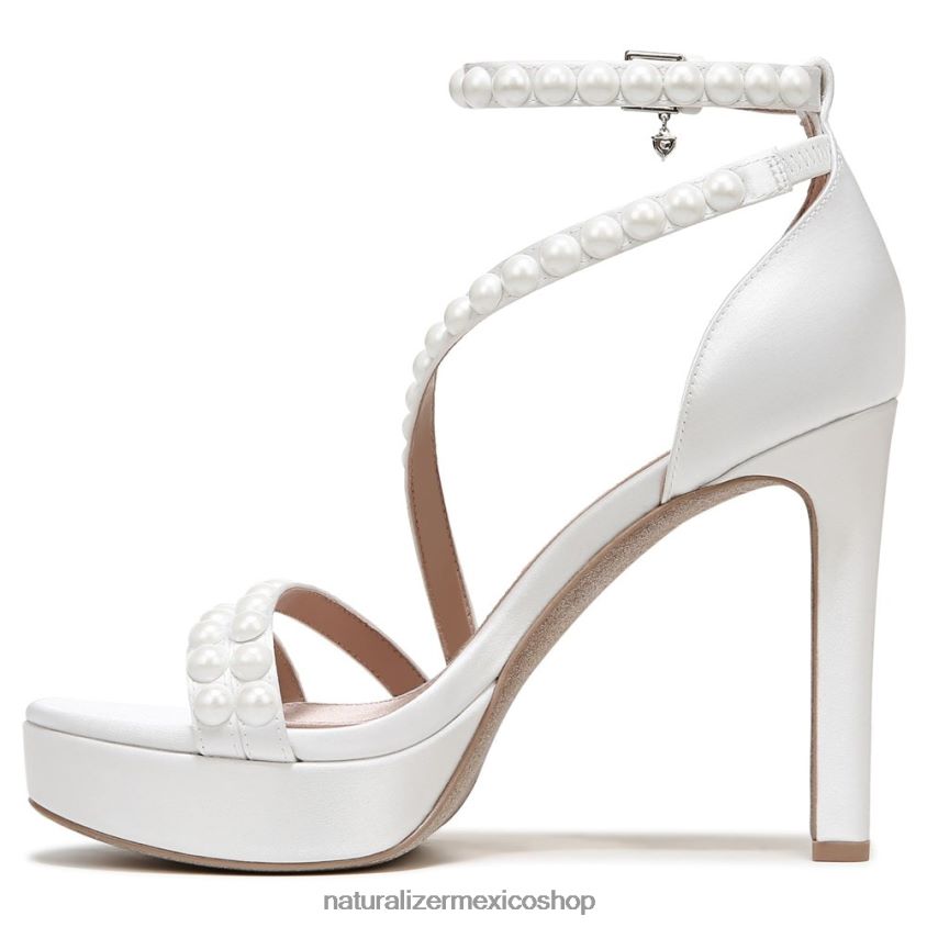 sandalias | sandalia de vestir de amor 60D4P0309 Naturalizer mujer tela blanca seda/perlas - Imagen 3