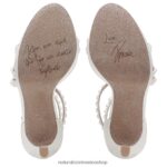 sandalias | sandalia de vestir de amor 60D4P0309 Naturalizer mujer tela blanca seda/perlas - Imagen 7