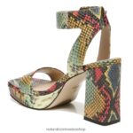 sandalias | sandalia de vestir jaselle 27 edit 60D4P0212 Naturalizer mujer cuero de serpiente múltiple - Imagen 9