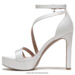 sandalias | sandalia de vestir love 2 60D4P0323 Naturalizer mujer tela blanca de seda - Imagen 3