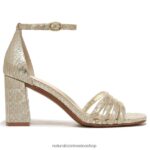 sandalias | sandalia de vestir thena 60D4P0681 Naturalizer mujer piel de serpiente dorada - Imagen 2