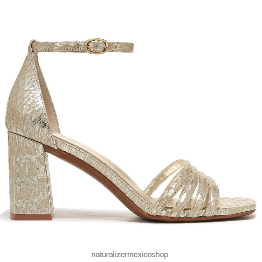 sandalias | sandalia de vestir thena 60D4P0681 Naturalizer mujer piel de serpiente dorada - Imagen 2