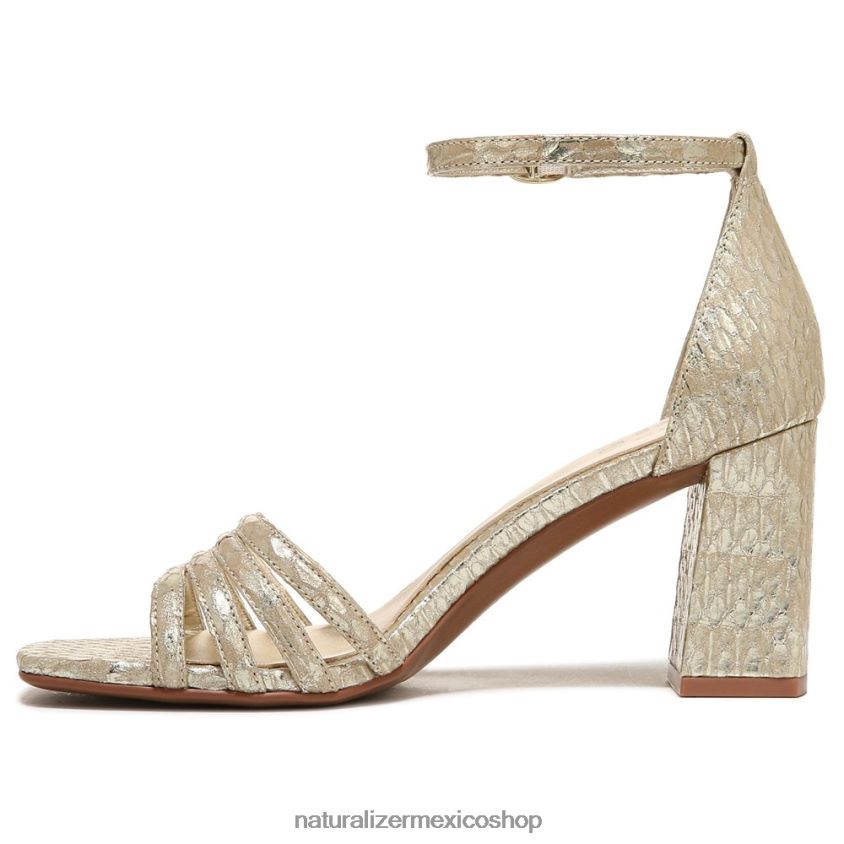 sandalias | sandalia de vestir thena 60D4P0681 Naturalizer mujer piel de serpiente dorada - Imagen 3