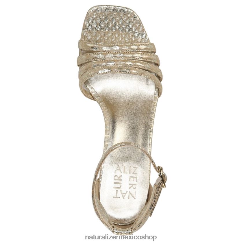 sandalias | sandalia de vestir thena 60D4P0681 Naturalizer mujer piel de serpiente dorada - Imagen 4