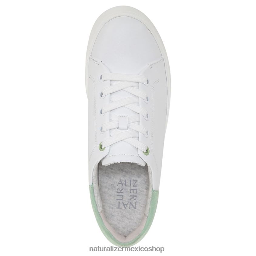 zapatillas | tenis morrison 2.0 con cordones 60D4P092 Naturalizer mujer cuero blanco/verde menta - Imagen 4