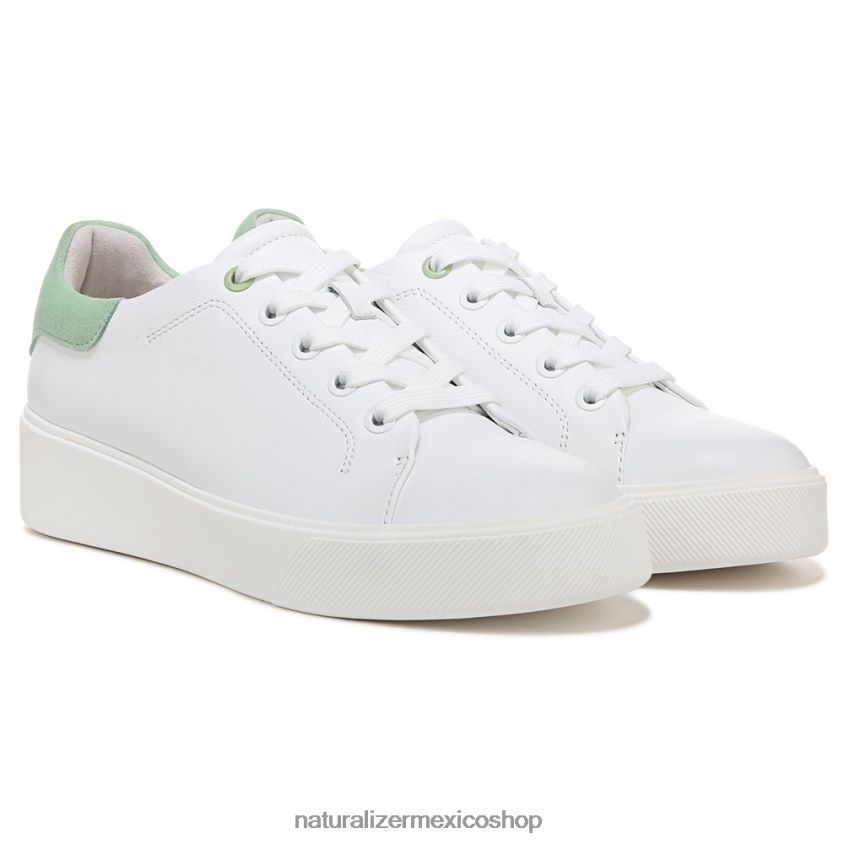 zapatillas | tenis morrison 2.0 con cordones 60D4P092 Naturalizer mujer cuero blanco/verde menta - Imagen 1